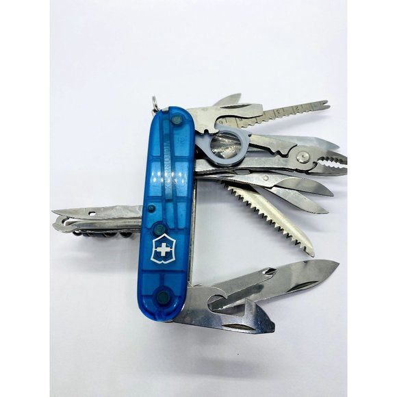 TIFFANY & CO STERLING SILVER 18K& BLUE Victorinox Swiss Army Swiss Champ Knife